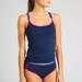 Athleta Swim | Athleta Kapalua Bra Sized Tankini Swim Top | Dress Blue | 36b/C | 36d/Dd | Nwt | Color: Blue/Pink | Size: 36b/C