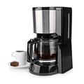 Ex-Pro 1.5L Filter Coffee Machine, 1000W Coffee Maker for up to 12 Cups, with Automatic Switch-Off, Anti-Drip, Keep Warm Function and Reusable Nylon Filter, Black