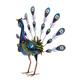 23inch Hand Painted Fantail Peacock with Solar Light– Garden Metal Statues – Bird Decorative Sculpture Ornament – Peacock Garden Statue - Solar Power Metal Peacock Garden Animal for Indoor Outdoor