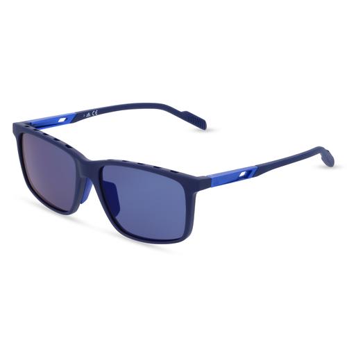 Adidas SP0050 Herren-Sonnenbrille Vollrand Eckig Kunststoff-Gestell, blau
