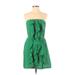 Mimi Chica Casual Dress - Party: Green Print Dresses - Women's Size Small