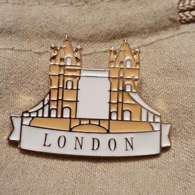 Burberry Accessories | Burberry London Bridge Collectible Lapel Pin Authentic | Color: Tan/White | Size: Look At Pictures Submitted