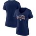 Women's Fanatics Branded Navy Las Vegas Raiders Team Banner Wave V-Neck T-Shirt