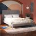 CosmoLiving by Cosmopolitan Westerleigh Platform Bed Upholstered/Velvet, Metal in Gray | 39 H x 57 W x 82 D in | Wayfair DA4082429CL