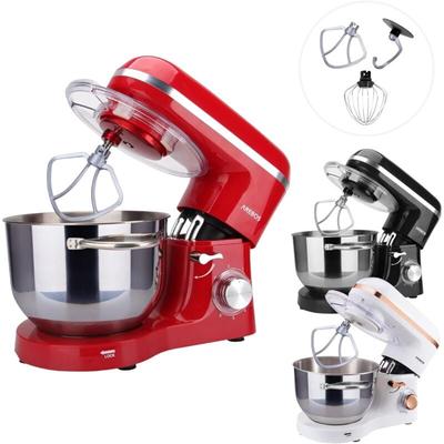 Robot Pâtissier Professionnel 1500W Rouge Robot de Cuisine Multifonction Inoxydable 6 Litres 6