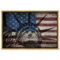 Art Remedy US Flags Statue of Liberty - Painting Print Canvas in Blue/Red | 36 H x 54 W x 2 D in | Wayfair 10700_54x36_CANV_PSGLD