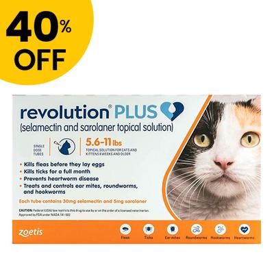 40% Off Revolution Plus For Medium Cats 5.5-11lbs ...