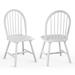 Costway Set of 2 Vintage Windsor Wood Chair with Spindle Back for Dining Room-White