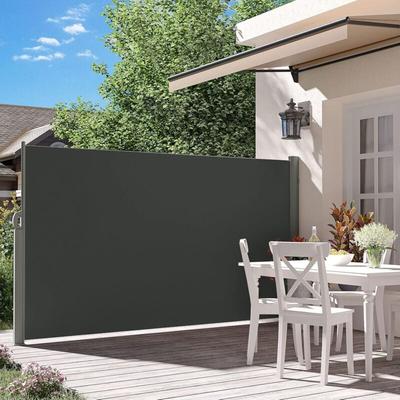 Hoobro - Seitenmarkise, Rahmen aus Vollaluminium, 160 x 300 cm, ausziehbar Markise, Sichtschutz, Image