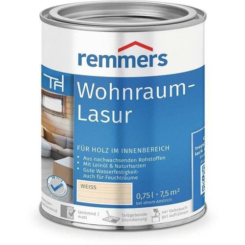 Remmers - Wohnraum-Lasur weiß Holzlasur Innenlasur Holzboden Treppe 750ml 240101