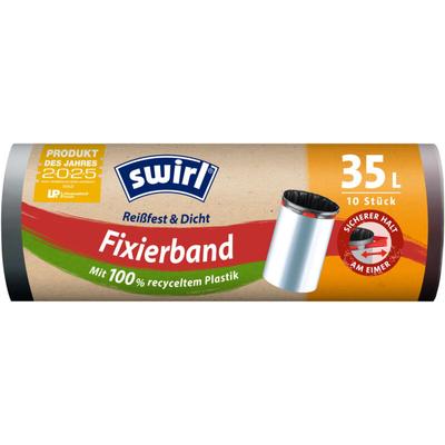 Fixierband-Müllbeutel 35 l Reißfest & Dicht Müllsäcke & Müllsackständer - Swirl