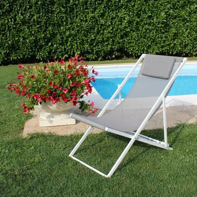 Sdraio alluminio avana colore bianco te xtilene grigio 3 posizioni 97X52X76H