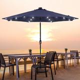 AOOLIMICS LED Outdoor Patio 9 ft. Deck Solar Light Market Umbrella