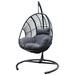 Outdoor&Indoor Wicker Swing Egg chair with Antracite Color Cushion