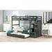 Contemporary Style Twin-Over-Twin Bunk Bed with Twin Size Trundle and 3 Storage Stairs