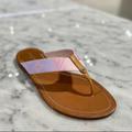 Louis Vuitton Shoes | Louis Vuitton Sunny Flat Thong Sandals Size 36.5 | Color: Brown/Pink | Size: 7