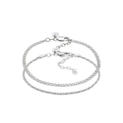 Elli PREMIUM Stäbchenpanzer Kordel Basic 2er Set 925 Silber silberfarben Damen Image