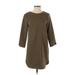 H&M Casual Dress - Shift: Green Solid Dresses - Women's Size 6
