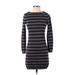 Ann Taylor LOFT Casual Dress - Sweater Dress: Gray Stripes Dresses - Women's Size X-Small Petite