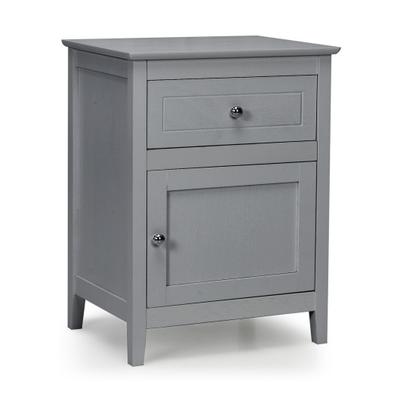 Costway 2-Tier Accent Table with Spacious Tabletop-Gray