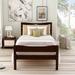 Modern Simple Style Twin Size Wooden Platfrom Bed with Horizontal Slats Headboard & Footboard and Wooden Slat Support