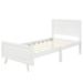 Wood Platform Bed Twin Bed Frame Mattress Foundation with Headboard and Wood Slat Support