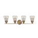 Aspen Creative Four-Light Metal Bathroom Vanity Wall Light Fixture, 32" Wide, Transitional Design in Antique Brass