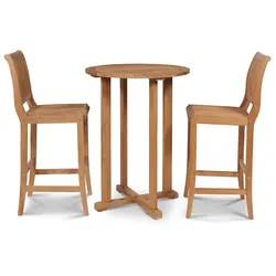 HiTeak Furniture Palm 3-Piece Bar Height Outdoor Dining Set - HLS-PB