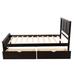 Red Barrel Studio® Platform Storage Bed, 2 Drawers w/ Wheels, Twin Size Frame Wood in Brown | 41.3 H x 42.7 W x 76 D in | Wayfair
