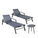 Latitude Run® 78.74" Long Reclining Single Chaise Metal in Black | 39 H x 29 W x 72 D in | Outdoor Furniture | Wayfair