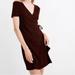 Madewell Dresses | Madewell Ribbed Wrap Dress | Color: Red | Size: L