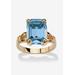 Women's Yellow Gold Plated Simulated Birthstone Ring by PalmBeach Jewelry in March (Size 7)