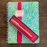 Lilly Pulitzer Office | Nwt Lily Pulitzer Notebook & Pen Set | Color: Blue/Green | Size: Os