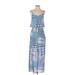 Liberty Love Casual Dress - Maxi: Blue Aztec or Tribal Print Dresses - Women's Size X-Small