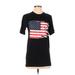 American Apparel Short Sleeve T-Shirt: Black Tops - Women's Size Small