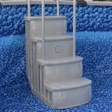 Main Access Above Ground Pool Entry Steps Ladder w/ LED Light & 2 Weights in White | 43.9 H x 26.9 W x 18.1 D in | Wayfair