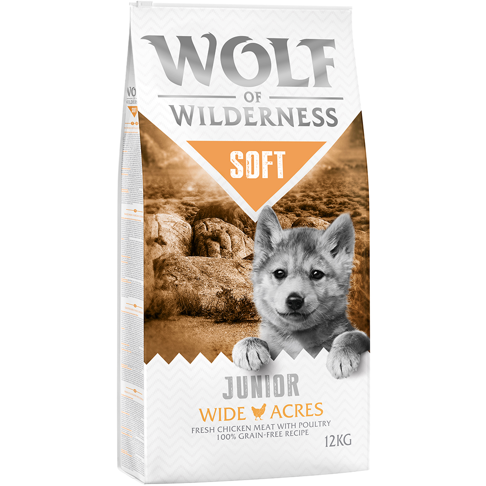 2x12kg Junior Chicken Soft Wide Acres Wolf of Wilderness Dry Dog Food