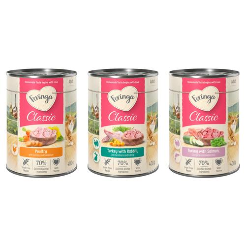 6x400g Mixed Pack Rabbit & Turkey, Poultry, Salmon & Turkey Feringa Wet Cat Food