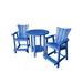 Red Barrel Studio® Phat Tommy Tall Outdoor Bistro Table & Chairs Set Plastic in Blue | 35.5 W x 35.5 D in | Wayfair