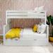 Harriet Bee Twin Over Full Bunk Bed w/ Ladder On End & Trundle Wood in White | 65 H x 42.75 W x 84.75 D in | Wayfair