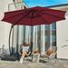 Arlmont & Co. Beesan 144" Cantilever Umbrella in Red | 110 H x 144 W x 144 D in | Wayfair 935A14C8D9964F549E08571A693ACC3D