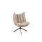 Fauteuil de relaxation pied métal noir et tissu et simili beige