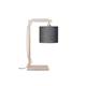 Lampe de table bambou abat-jour lin gris fonc√©, h. 47cm