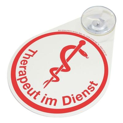 BOI Hinweisschild »Therapeut im Dienst« für Autoscheibe weiß, 8x11 cm Image