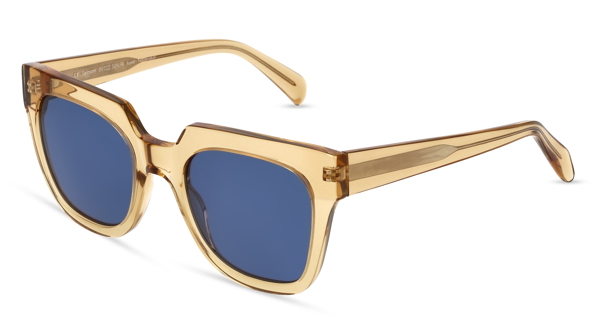 Fielmann LN 022 SUN FA Unisex-Sonnenbrille Vollrand Panto Acetat-Gestell, gelb