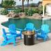 Polytrends Laguna 5-Piece Poly Eco-Friendly All Weather Outdoor Adirondack Chairs with Fire Pit Table Set