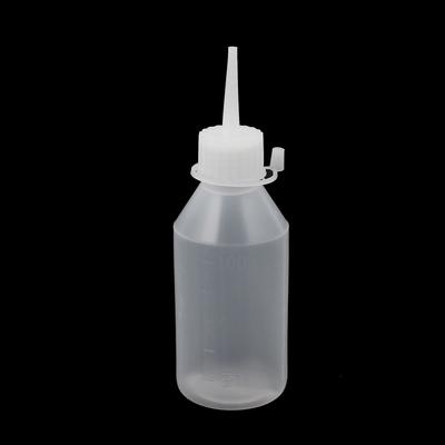 YH-2L Plastic Kitchen Laboratory Squeeze Bottle Dispenser 100ML 5 Pcs - White, Clear