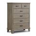 Chest with 6 Drawers and Rough Saw Hewn Details, Sand Brown