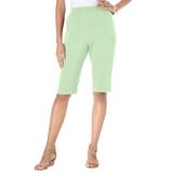 Plus Size Women's Soft Knit Bermuda Short by Roaman's in Green Mint (Size S) Pull On Elastic Waist