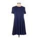 BCBGeneration Casual Dress - A-Line: Blue Solid Dresses - Women's Size X-Small